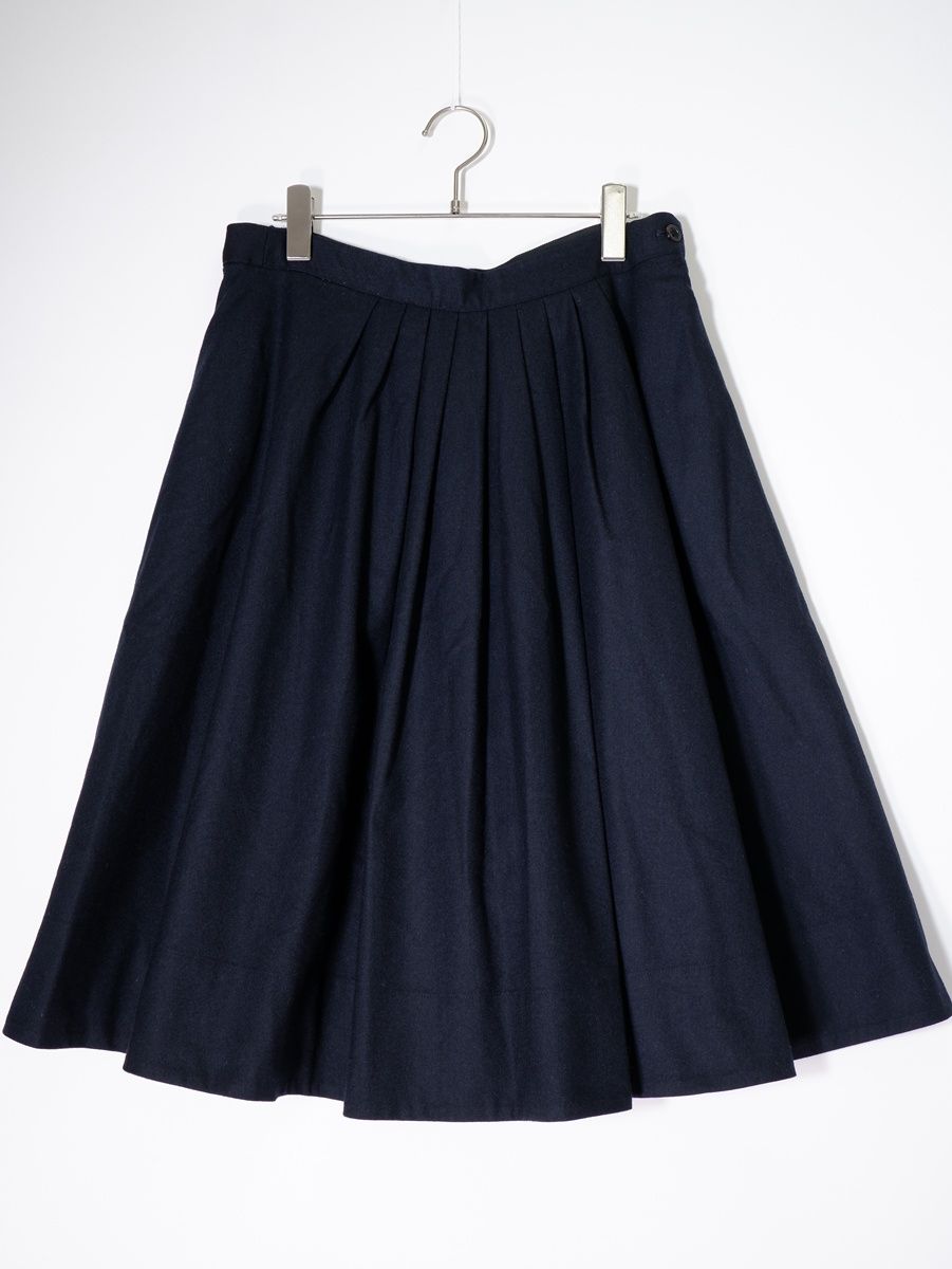 HOWELLマーガレットハウエル FINE WOOL FLANNEL ウールフランネル タックプリーツフ スカート 2