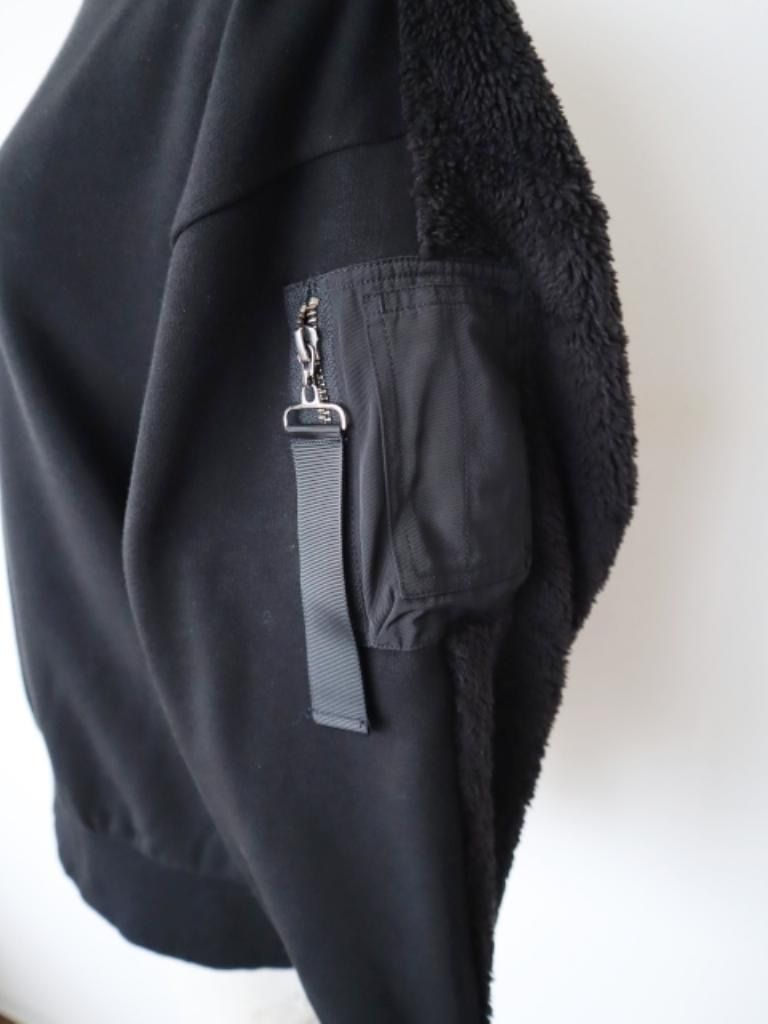 新品　LASUD トレーナー　ブラック　ミリタリー　ボア　人気 LASUD MILITARY ラシュッドミリタリー ボアスウェット ヤマダヤ取扱い