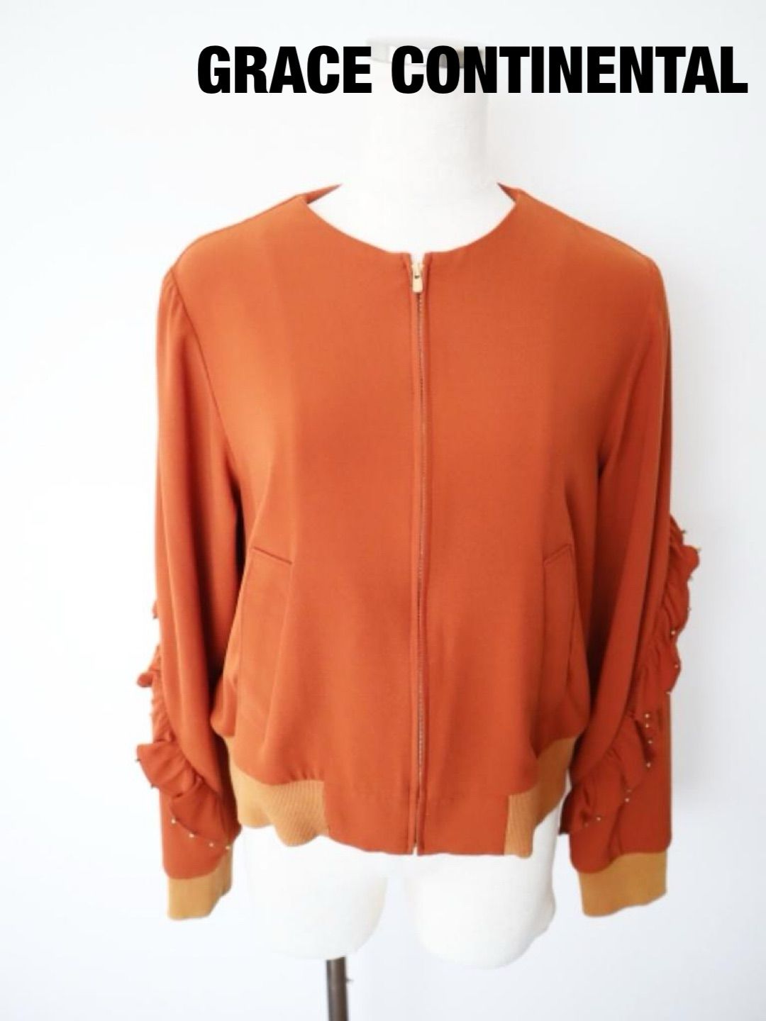 GRACE CONTINENTAL グレースコンチネンタル ジョーゼット刺繍ブルゾン