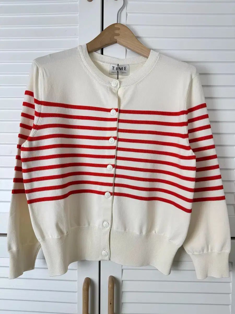 ハンサム The タイム TIME ストライプ レス カーディガン 23 ss