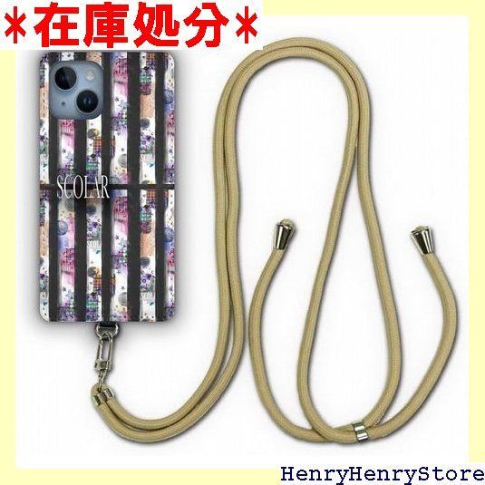 ス ScoLar デザイン iPhone 14 ケース スマホショルダー アイフォン14 スマホケース ショルダーストラップ ショルダーケース スマホストラップ カバー スマホカバー ストライプ 格子柄 かわいい 909
