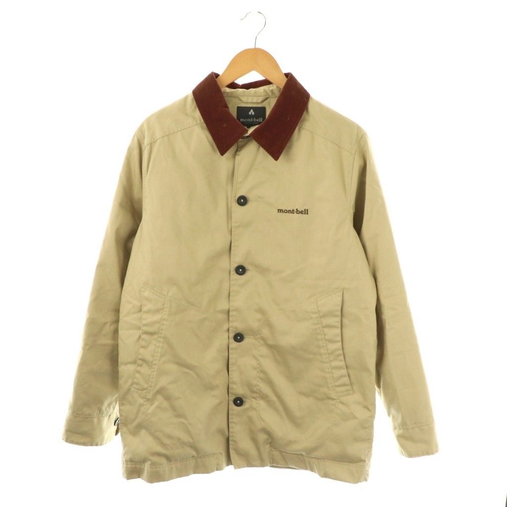 モンベル Montbell キャンバスカントリーダウンジャケット ジップアップ コーデュロイ M ベージュ ブラウン 2101104 /DO ■OS