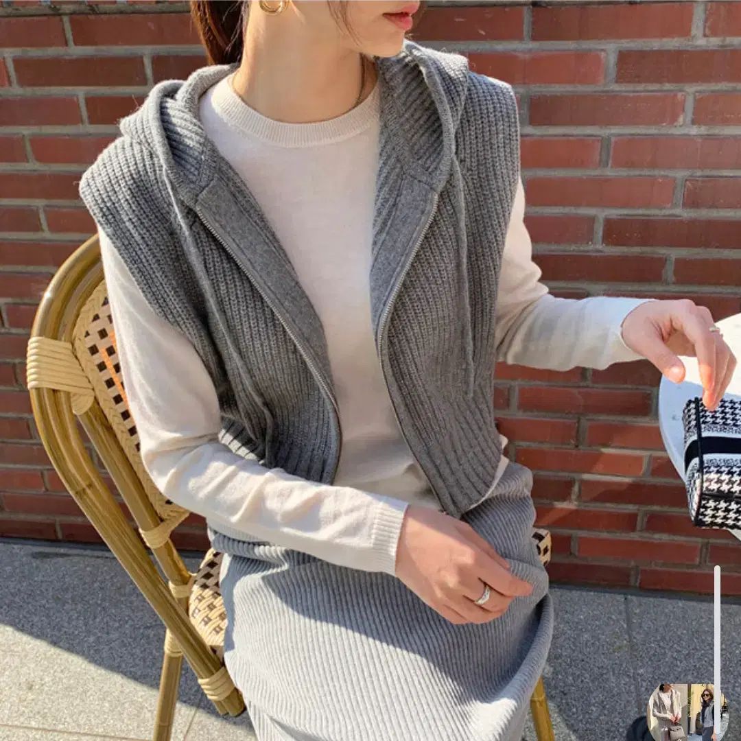 ルコルマン le cormang スーパーファインウール ベスト フード付きニット