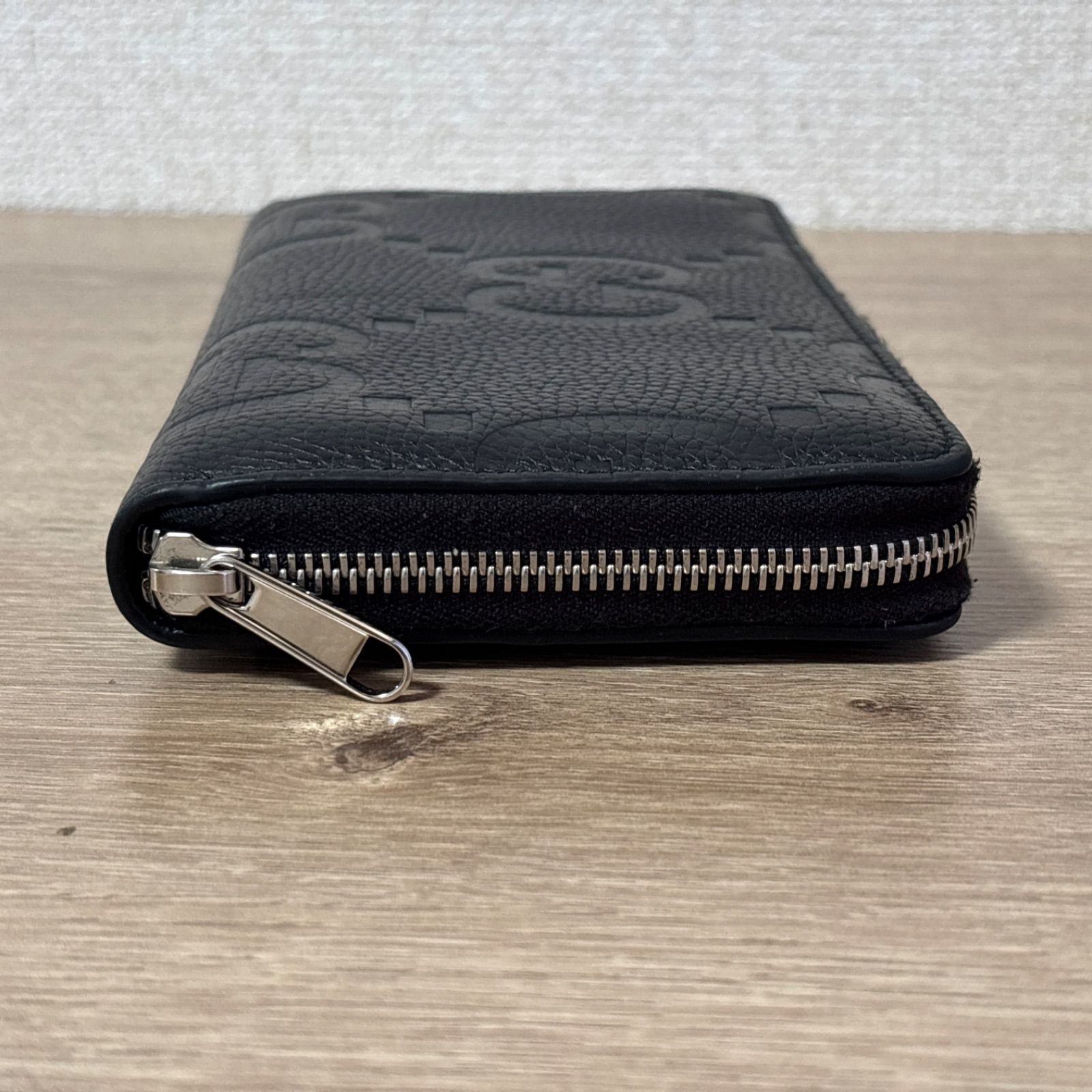 極美品 GUCCI グッチ ジャンボGG ジップウォレット ブラック レザー 
