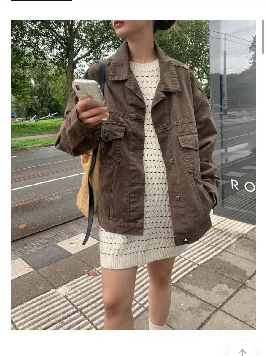 リネンヌ Boston denim jacket brown