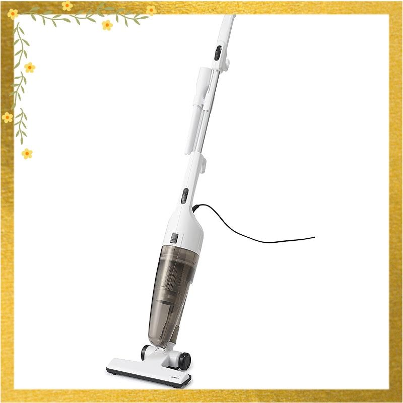 ツインバード 掃除機 コード式 スティック ハンディクリーナー サイクロン式 自立 軽量 パワフル吸引 2 WAY 一人暮らし ホワイト 白 TC E 124 SPW 0