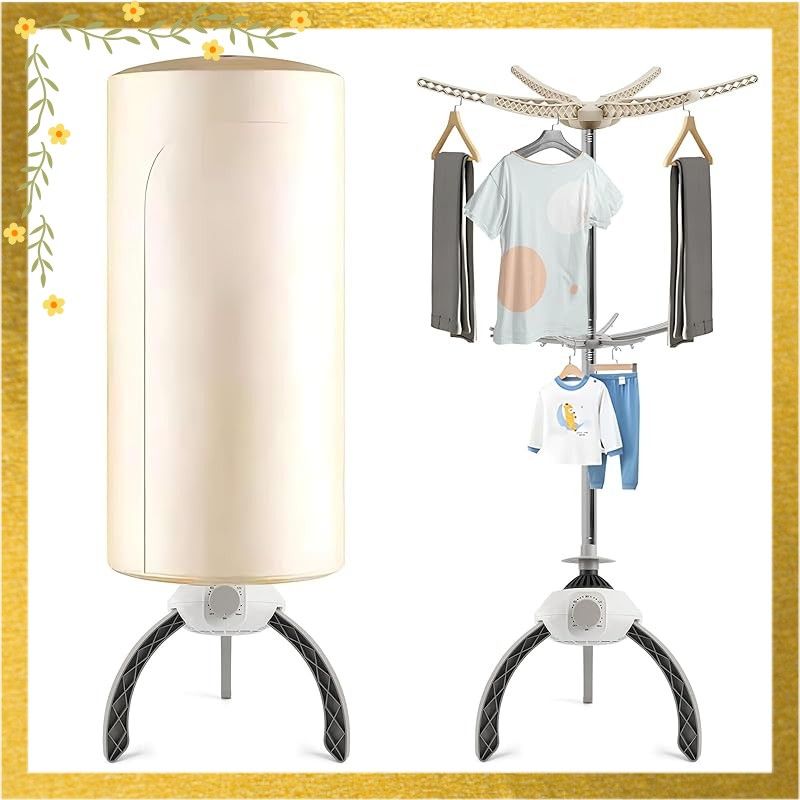 衣類乾燥機 コンパクト折り畳み 二層電気ポケドライ乾燥機 15 kg大容量 900 W ポータブル 大容量 静音 タイマー付き 部屋干し 梅雨 一人暮らし 家庭用 小型乾燥機 ドラム式より省スペース ベビー服 靴 室内干