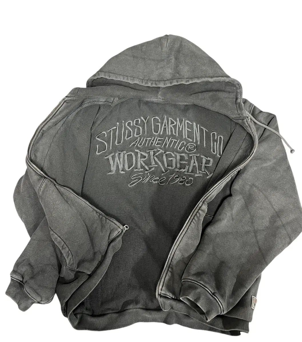 M ステューシー ワッフル フーディー ジップアップ