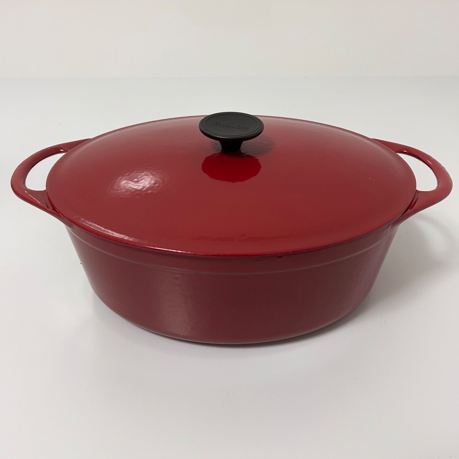 廃盤 クーザンス 特大 オーバル 両手鍋 16インチ ワインレッド 濃い赤 レッド 旧LE CREUSET ル クルーゼ