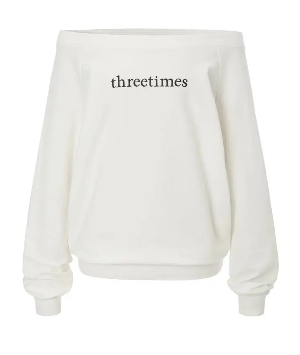 スリータイムズ ベーシック ロゴ OFF トップ 白 M
