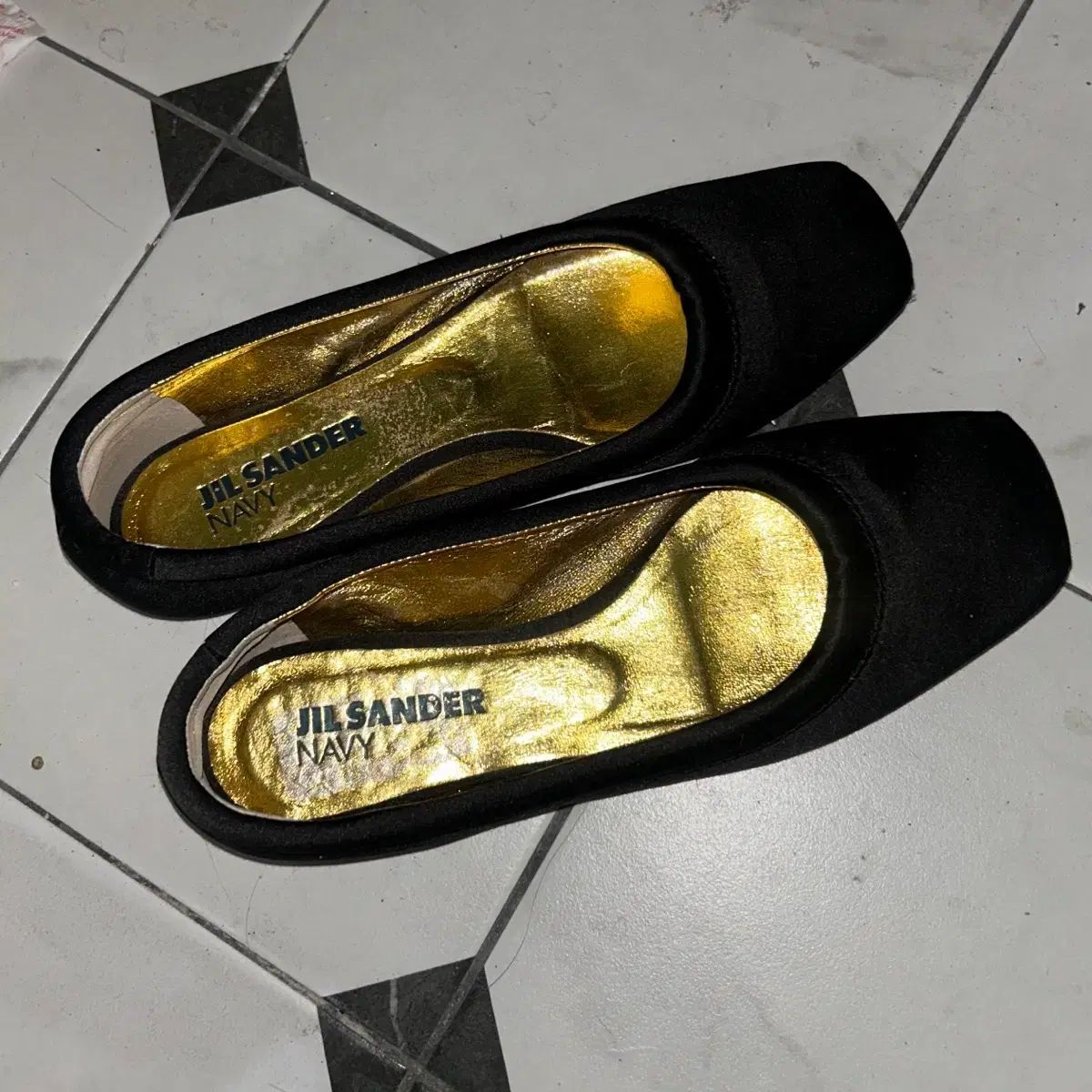 ジルサンダー ネイビー フラット シューズ