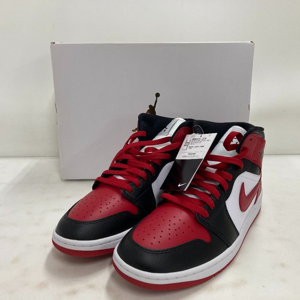02 w 21011 ナイキ NIKE Women s Air Jordan 1 Mid Bred Toe レッド 28 5 cm ベトナム製 メンズ タグつき 箱あり スニーカー BQ 6472 079 品
