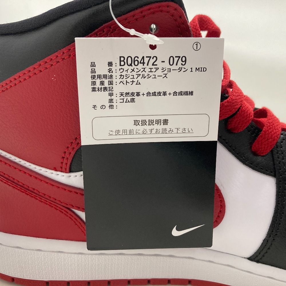  02 w 21011 ナイキ NIKE Women s Air Jordan 1 Mid Bred Toe レッド 28 5 cm ベトナム製 メンズ タグつき 箱あり スニーカー BQ 6472 079 品 スニーカー 靴