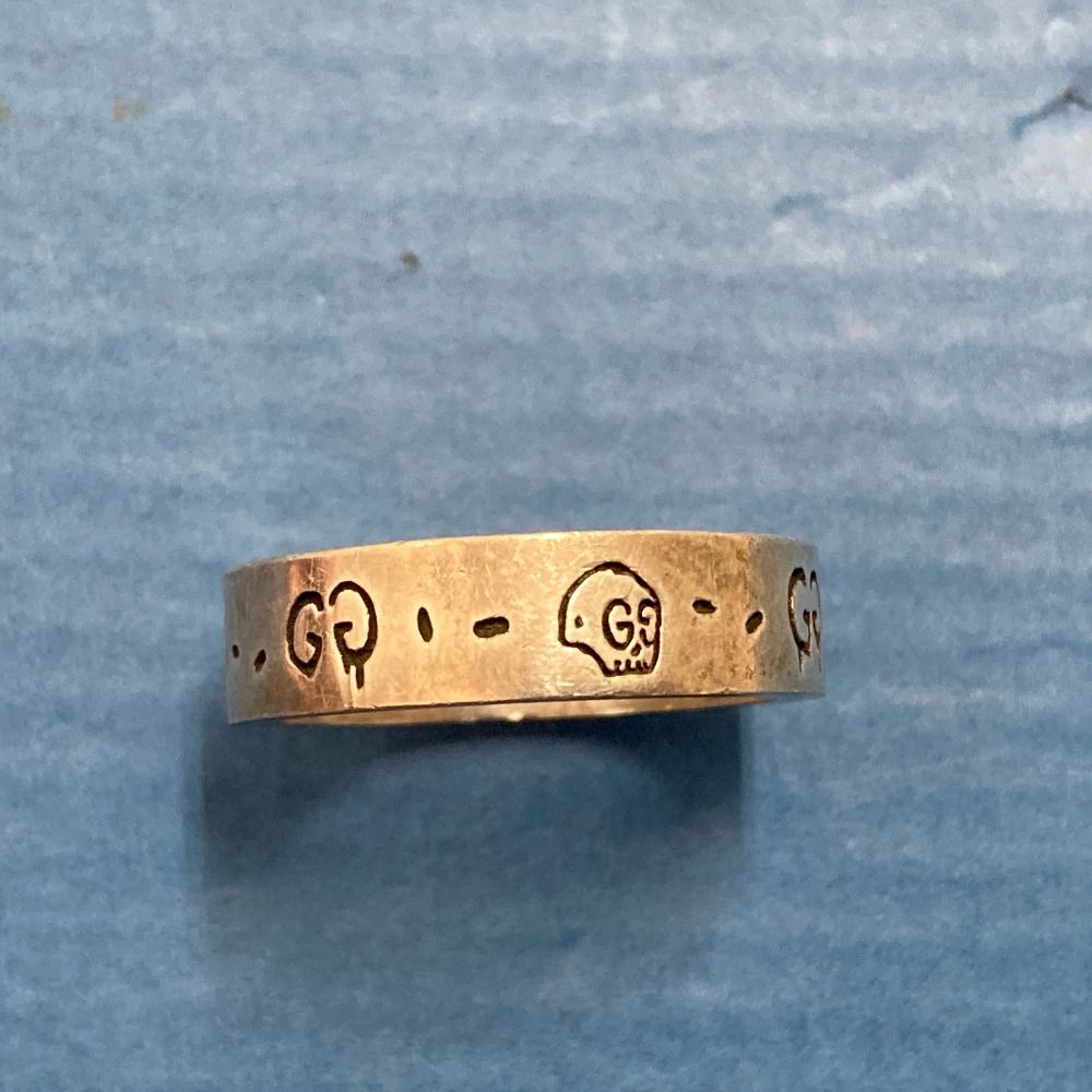 02 w 21017 グッチ GUCCI Ag 925 ゴースト シルバーリング サイズ表記20 実寸19 5号 リング 指輪 品