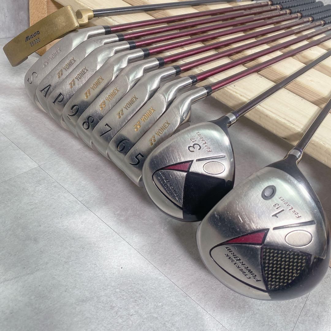 V496 YONEX 他 レディース オンライン ゴルフ クラブ セット 初心者 赤