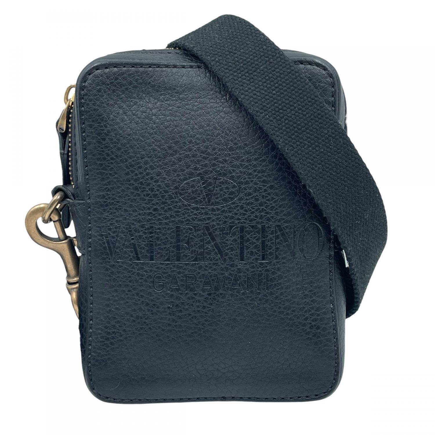 ヴァレンティノ ショルダーバッグ アイデンティティ レザー スモール クロスボディバッグ 黒 シグネチャーロゴ メンズ MK