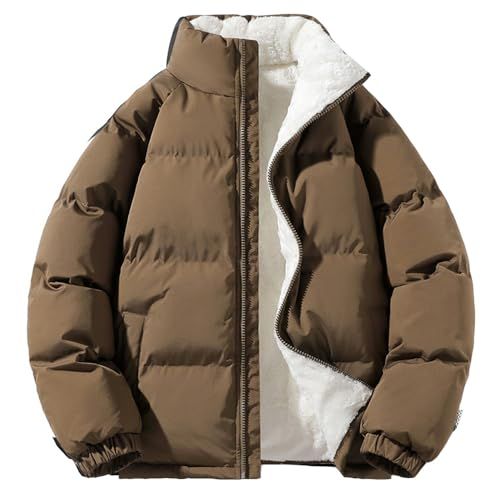 Aaronlive コート メンズ 中綿ジャケット 冬服 裏起毛 無地 ジャケット アウター 大きいサイズ 厚手 暖かい 防寒 カジュアル ファッション 秋冬服e 4 e 847 fe 1