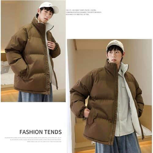 Aaronlive コート メンズ 中綿ジャケット 冬服 裏起毛 無地 ジャケット アウター 大きいサイズ 厚手 暖かい 防寒 カジュアル ファッション 秋冬服e 4 e 847 fe 1