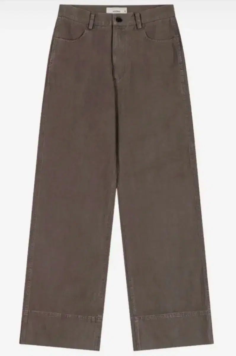 3 ヴィンテージ ウォッシュド コットン パンツ ブラウン
