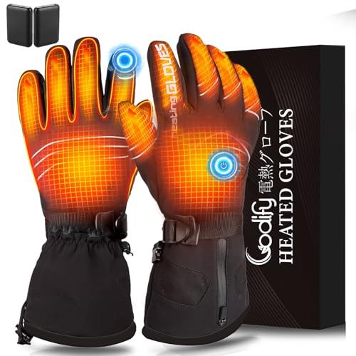 Codify 電熱グローブ バイク 電熱手袋 3秒で速暖 両面発熱 電池残量が一目瞭然 ヒーター手袋 ヒーターグローブ 冬 バッテリー付き 6000 mAh バッテリー残量表示 最大65℃均一発熱 3段階温度調節 全指タッチパネル対応 強化e