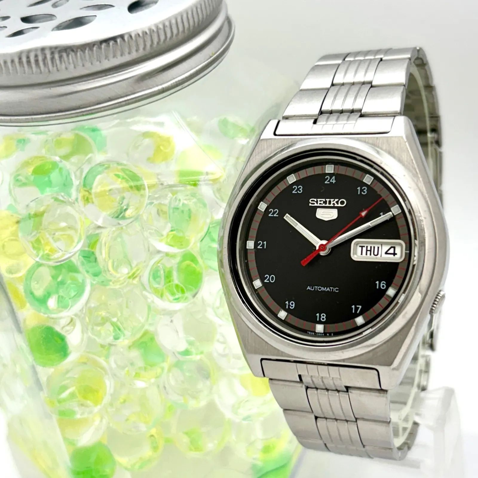 稼働】SEIKO5 セイコー5 機械式 自動巻き メンズ 腕時計 デイデイト 裏