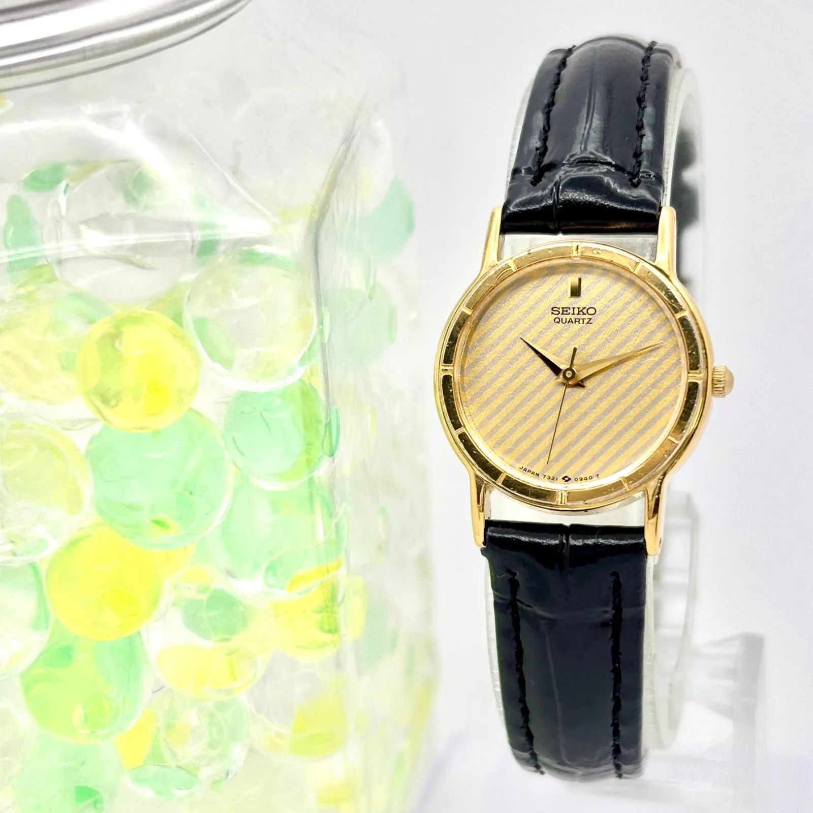 希少/美品/新品電池】SEIKO セイコー ゴールド レディース 腕時計 7321