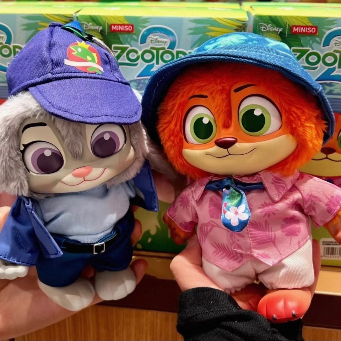 2点セット ニック ジュディ MINISO ぬいぐるみキーホルダー ズートピア