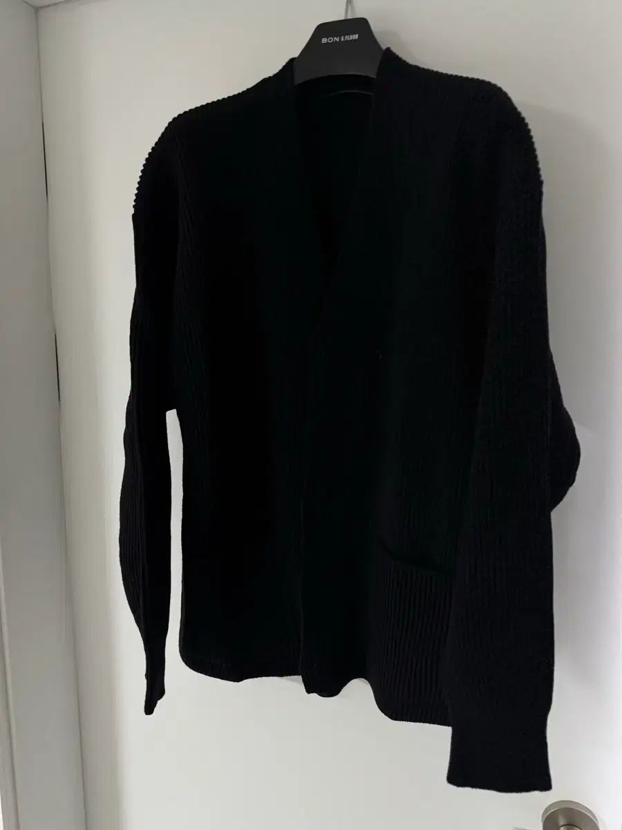 5 オーラリー リブニット ウール カーディガン ブラック