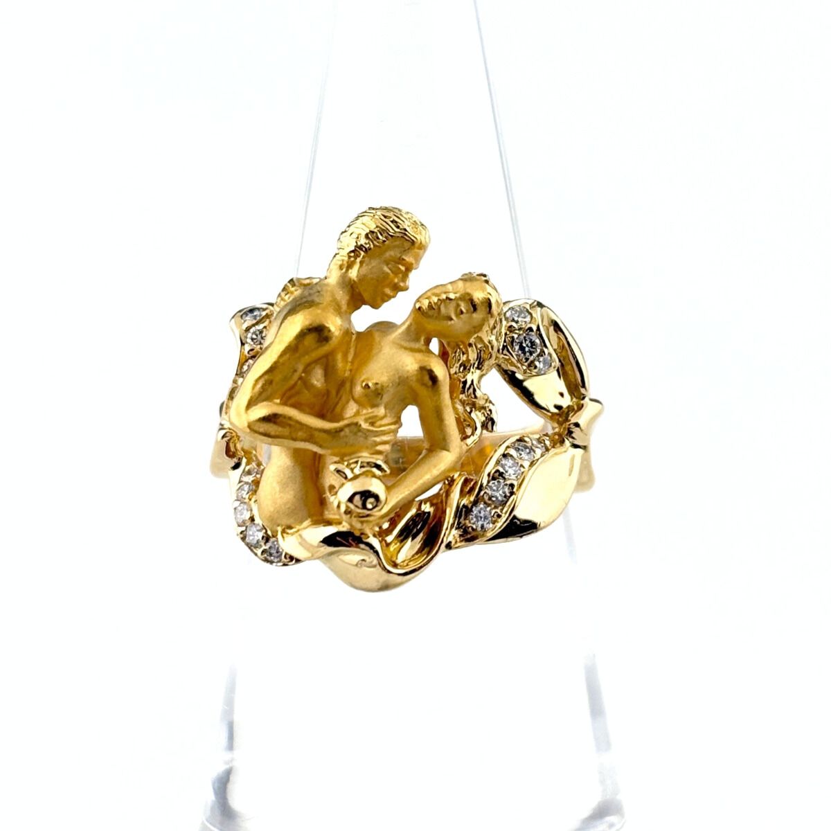 カレライカレラ Carrera y メレダイヤ デザインリング YG イエローゴールド 指輪 リング 12 5号 750 ダイヤモンド レディース