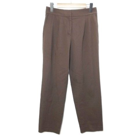 プラステ PLST リネンブレンドパンツ タック S 茶 ブラウン