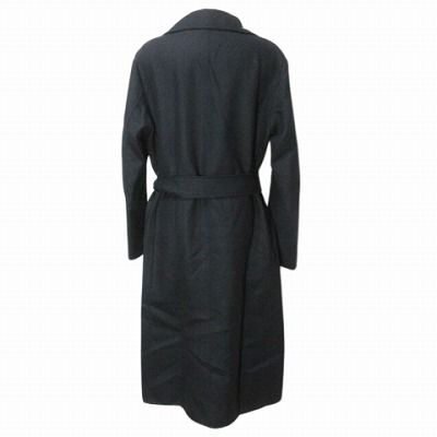 アマカ AMACA 美品 ウール 無地 ロング コート ベルト付き 背抜き 38 M