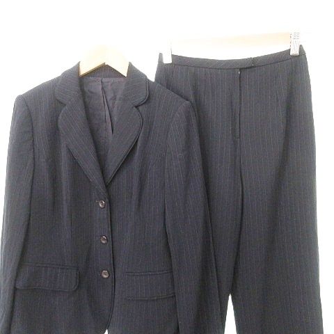 レリアン Leilian 美品 パンツスーツ セットアップ ストライプ 7号 約S