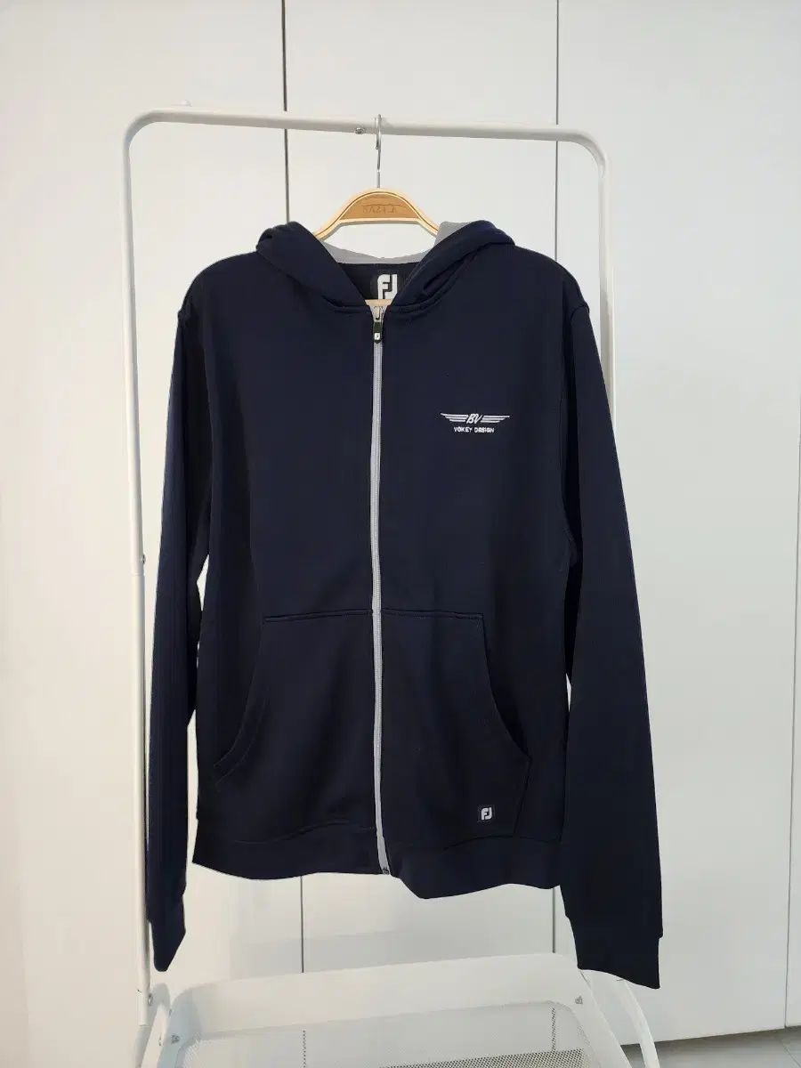 フットジョイ ネイビー フード ジップアップ