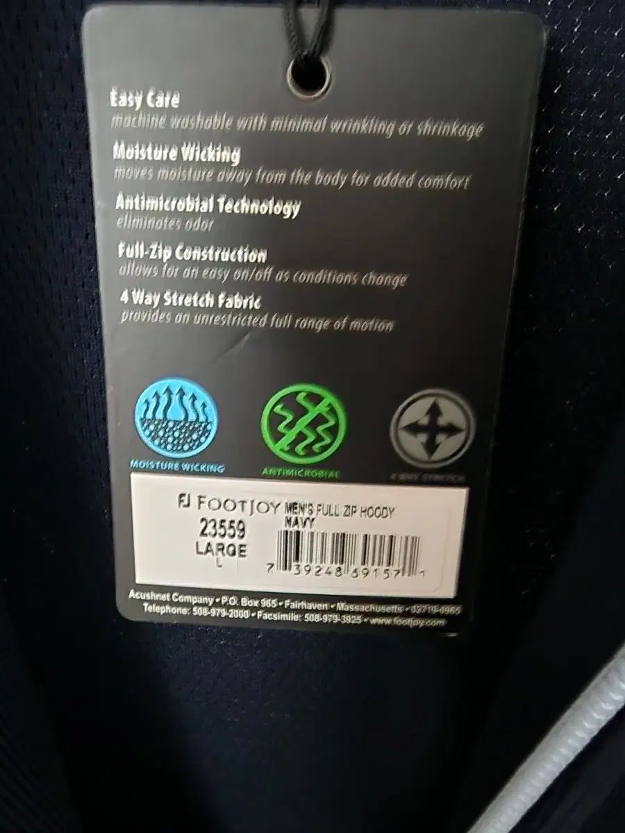 フットジョイ ネイビー フード ジップアップ