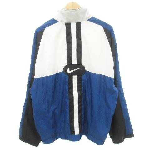 【中古】ナイキ 美品 90s ヴィンテージ USA ナイロン ジャケット ワンポイント ロゴ 薄手 Mサイズ 青 ■MET1 メンズ ナイキ NIKE 美品 90s ヴィンテージ USA ナイロン ジャケット ワン