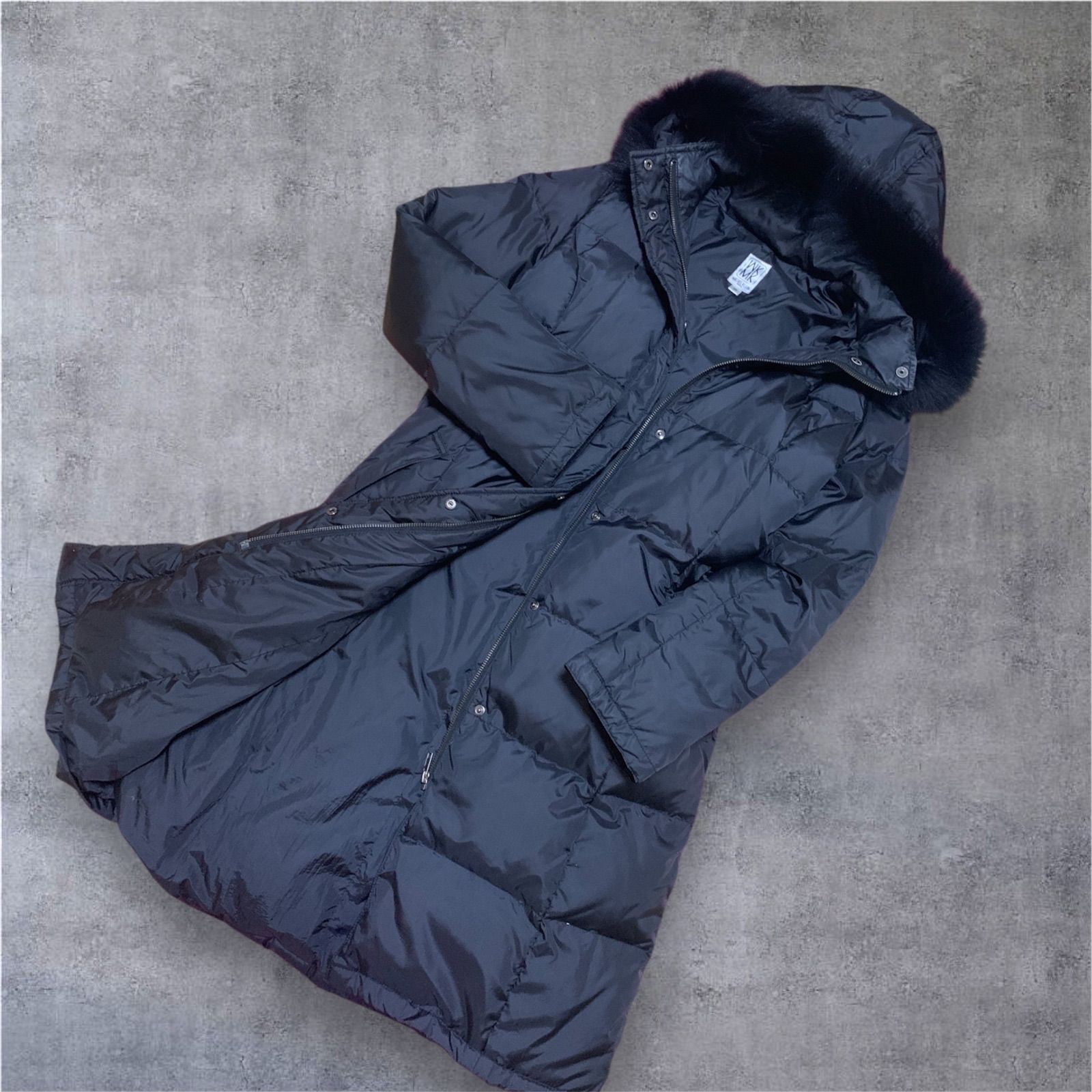 MICHEL KLELN ロングダウンコート 黒 ブラック ミッシェルクラン A