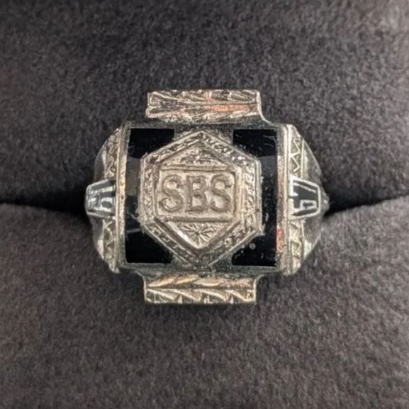 スターリングシルバー925 GF SBS メリーランド州1957年カレッジリング