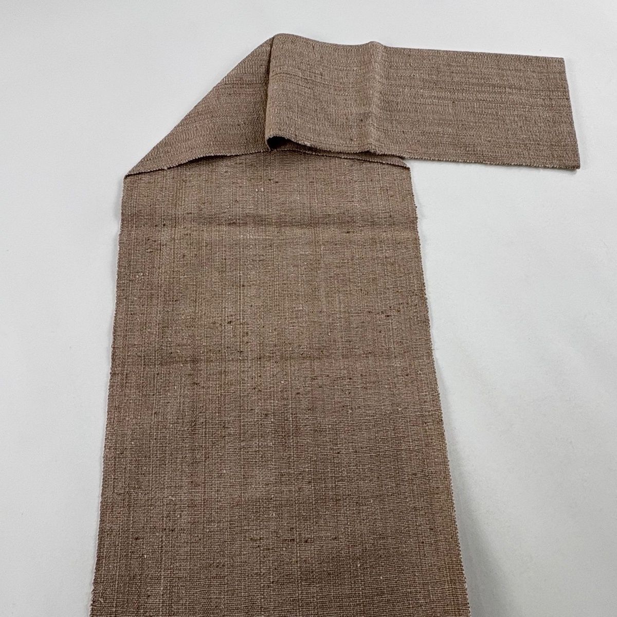  名古屋帯 松葉仕立て 八寸名古屋帯 紬地 薄茶色 正絹 名古屋帯 帯