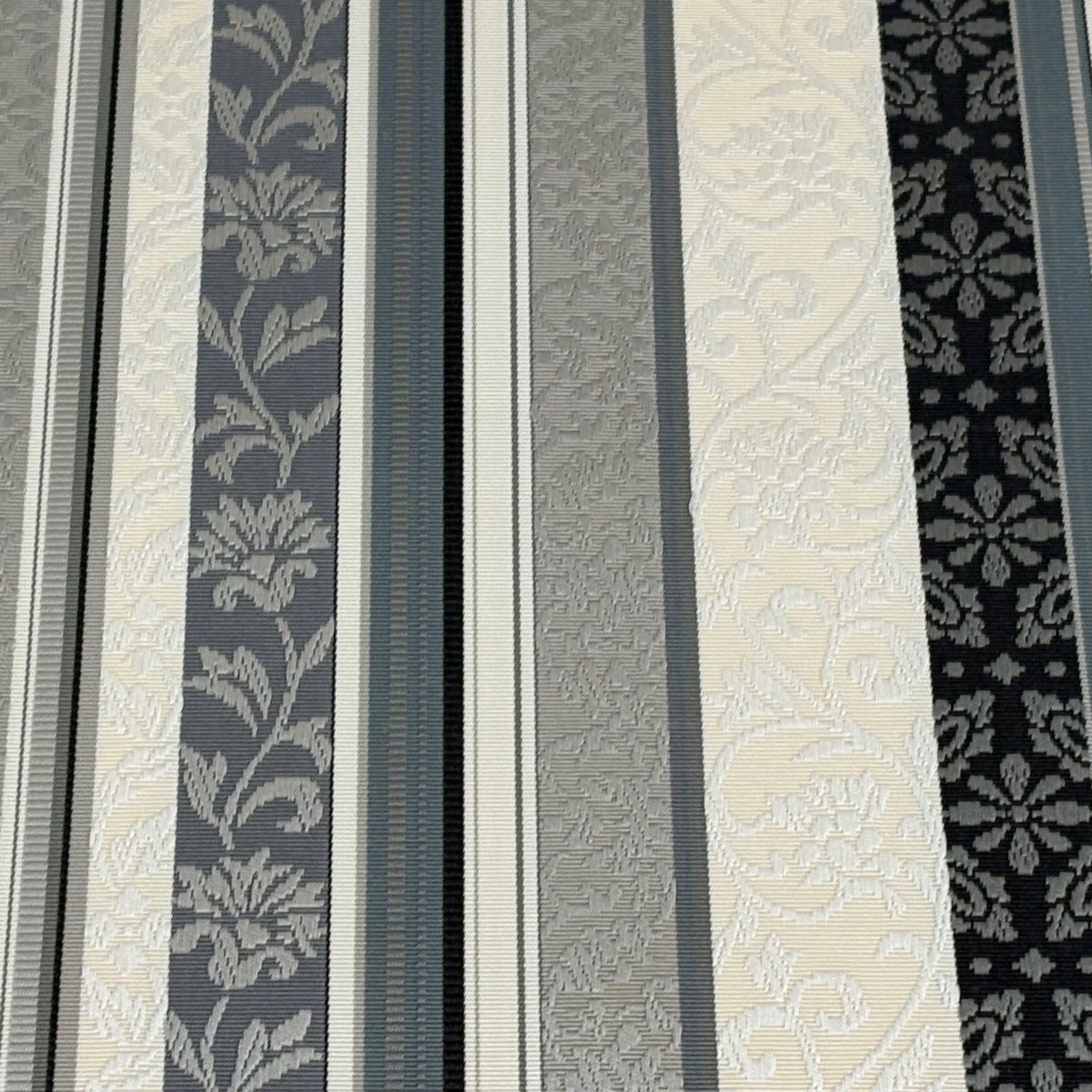 名古屋帯 証紙 博多織 瑞峰間道 八寸名古屋帯 松葉仕立て 縞 草花 クリーム 正絹