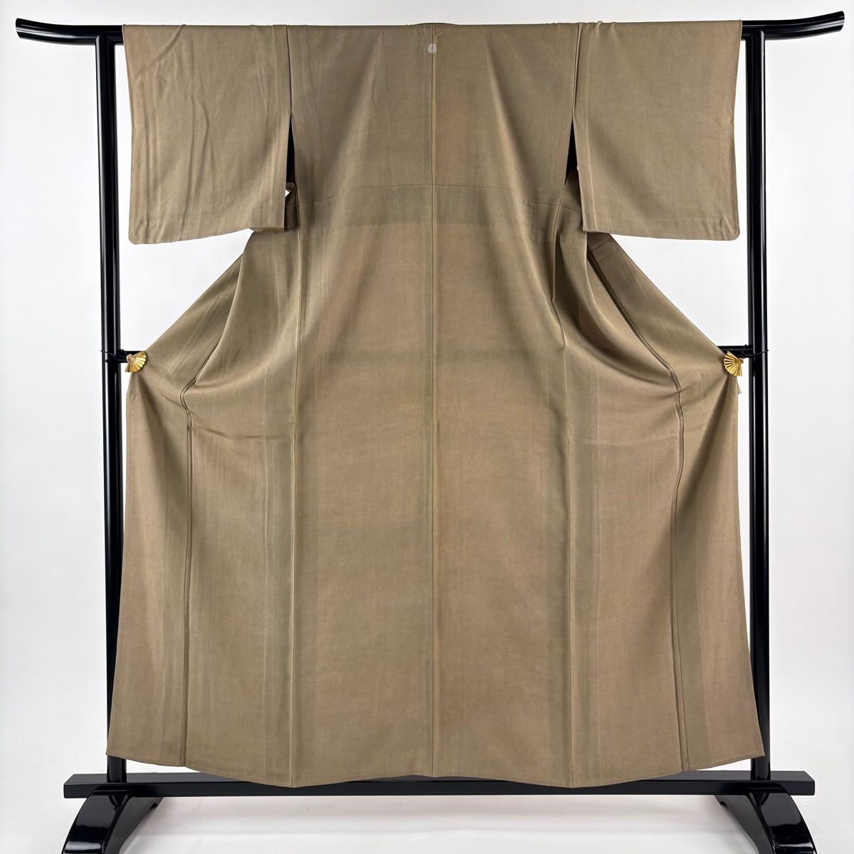 江戸小紋 身丈158 cm 裄丈62 S 単衣 落款 葉柄 茶色 正絹 一つ紋