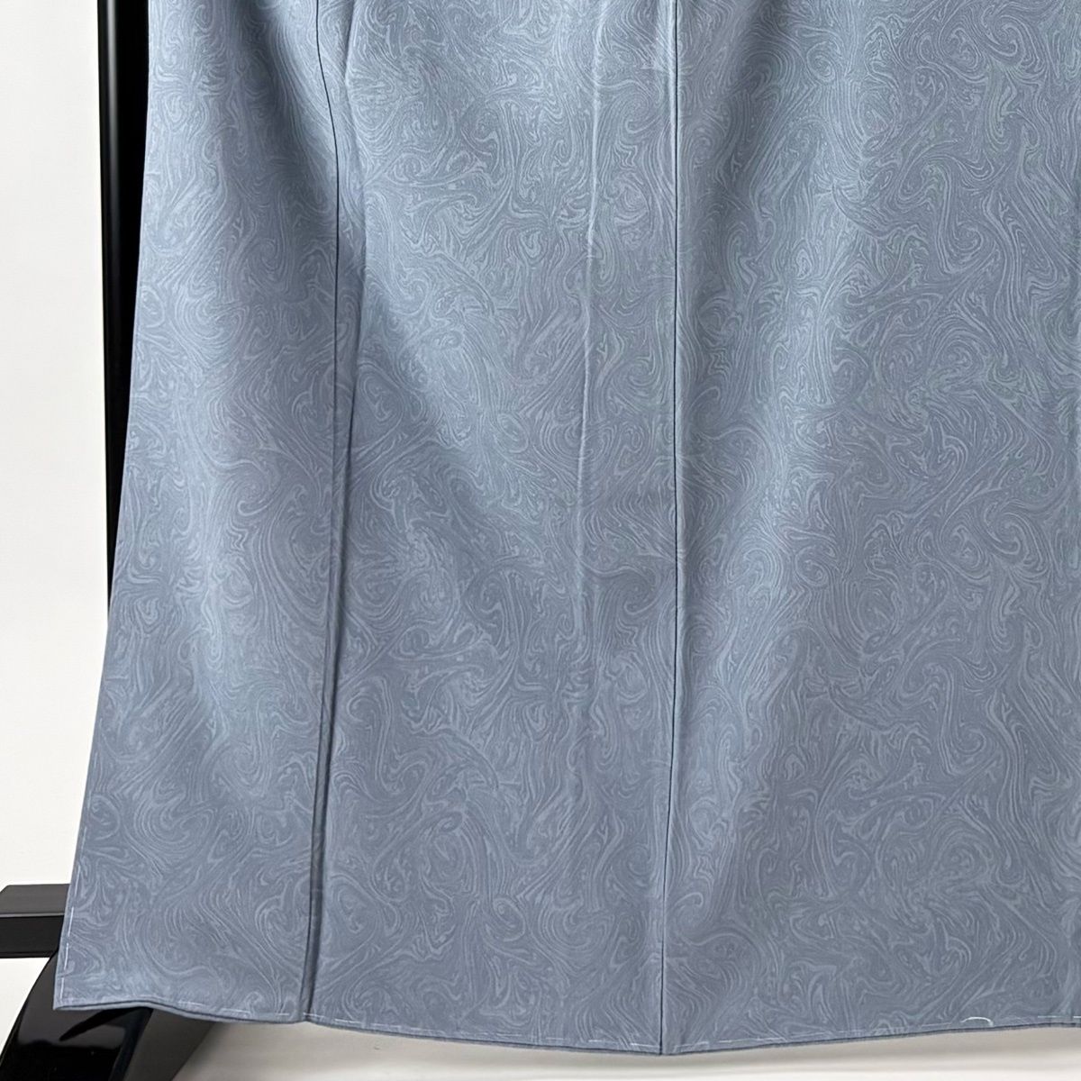 小紋 身丈167 cm 裄丈67 M 袷 墨流し 青灰色 正絹