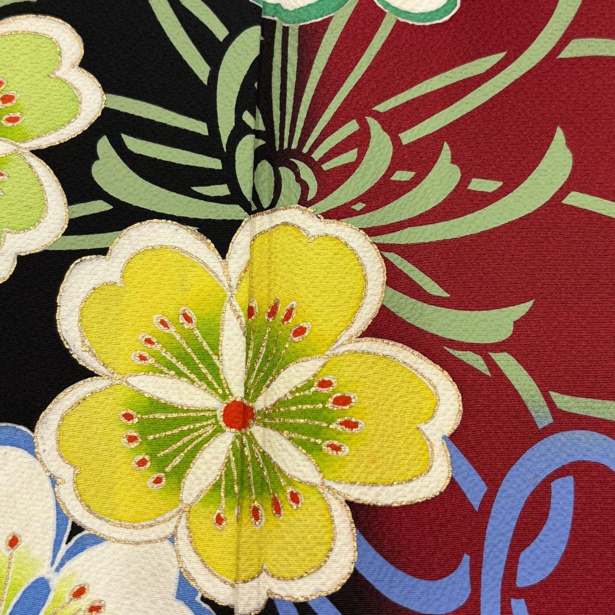 染め分け えんじ色