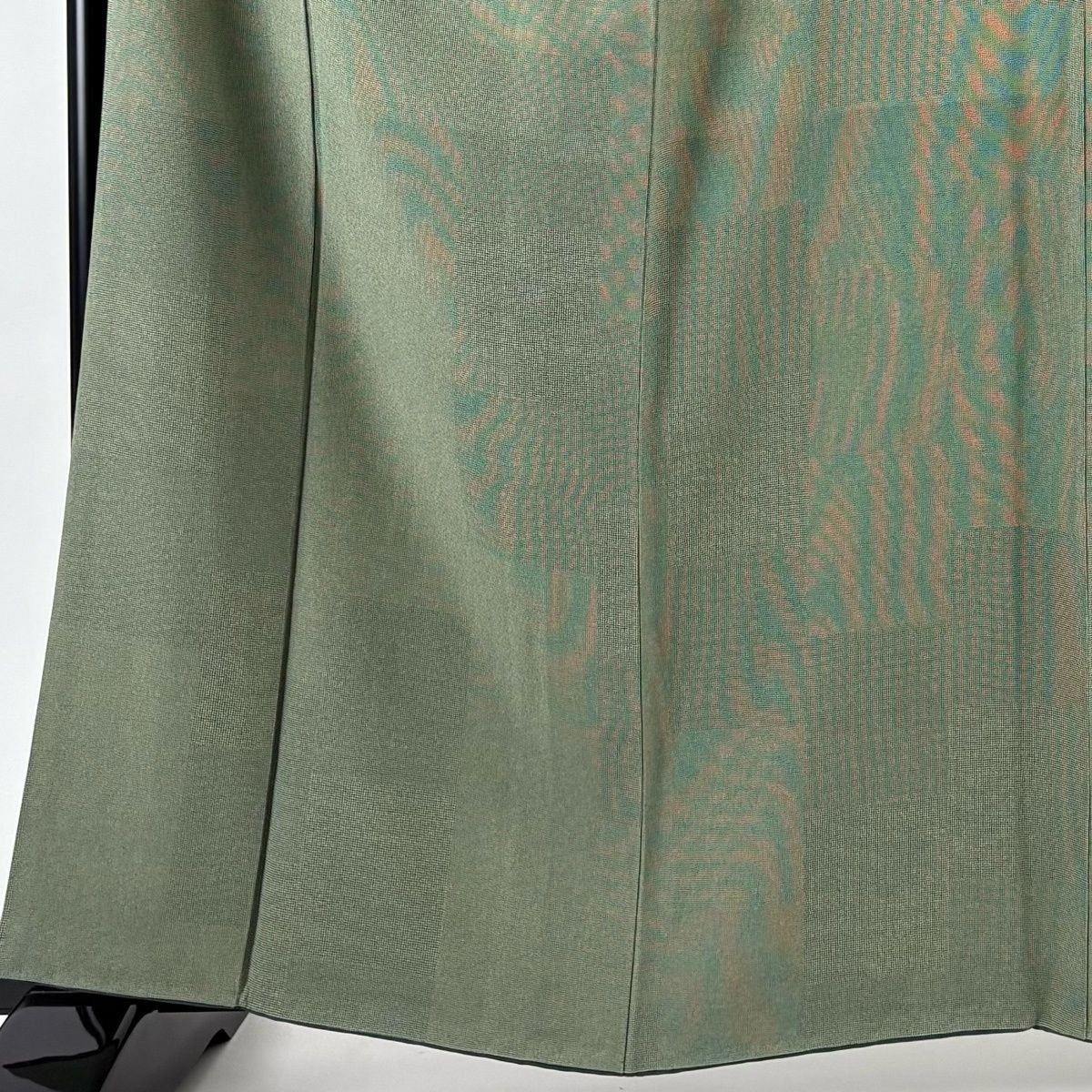 江戸小紋 身丈162 cm 裄丈67.5 L 袷 落款 角通し 緑 正絹 一つ紋