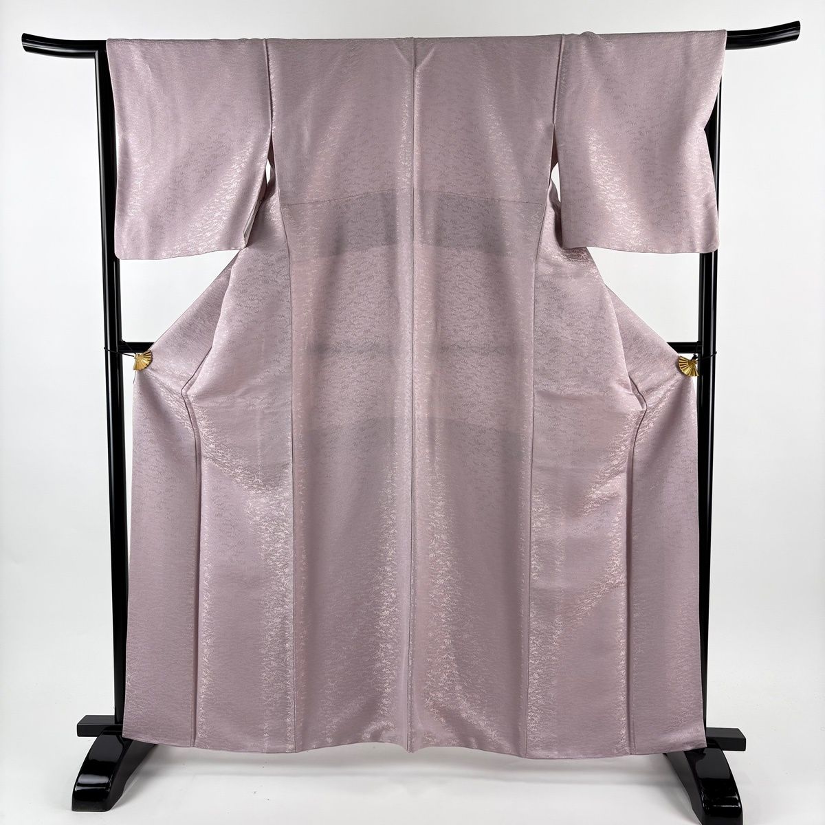 色無地 身丈160 cm 裄丈66 M 袷 地紋 金通し 薄ピンク 正絹