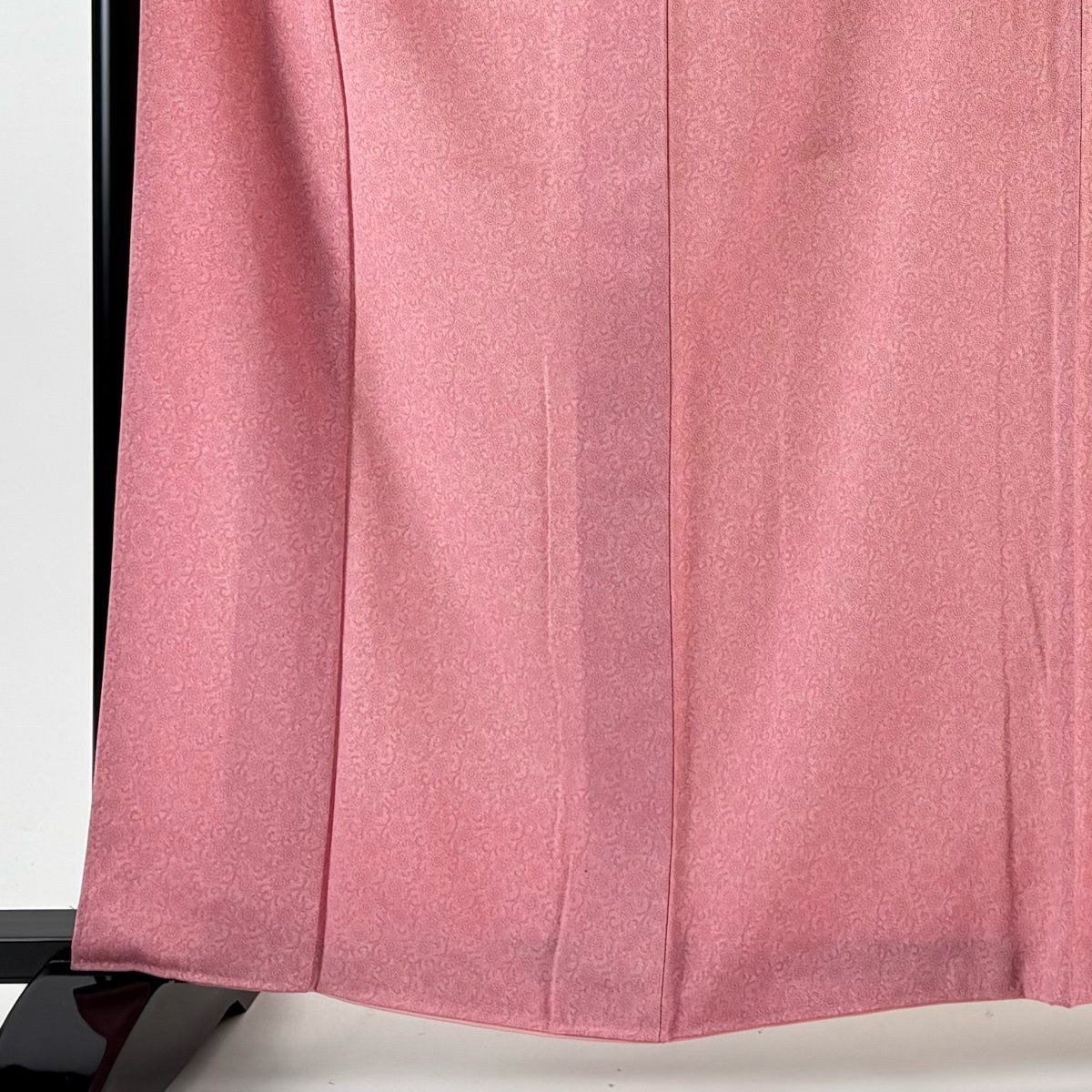 江戸小紋 身丈162 cm 裄丈66.5 M 袷 人間国宝 中村勇二郎 落款 古代菊 ピンク 正絹 一つ紋