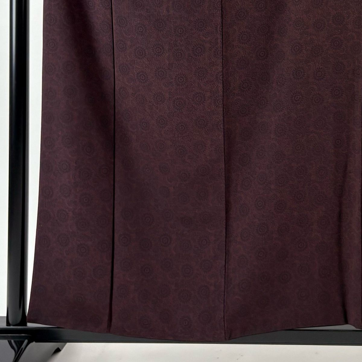 江戸小紋 身丈159 cm 裄丈65.5 M 袷 人間国宝 中村勇二郎 落款 献上古代菊 茶紫 正絹