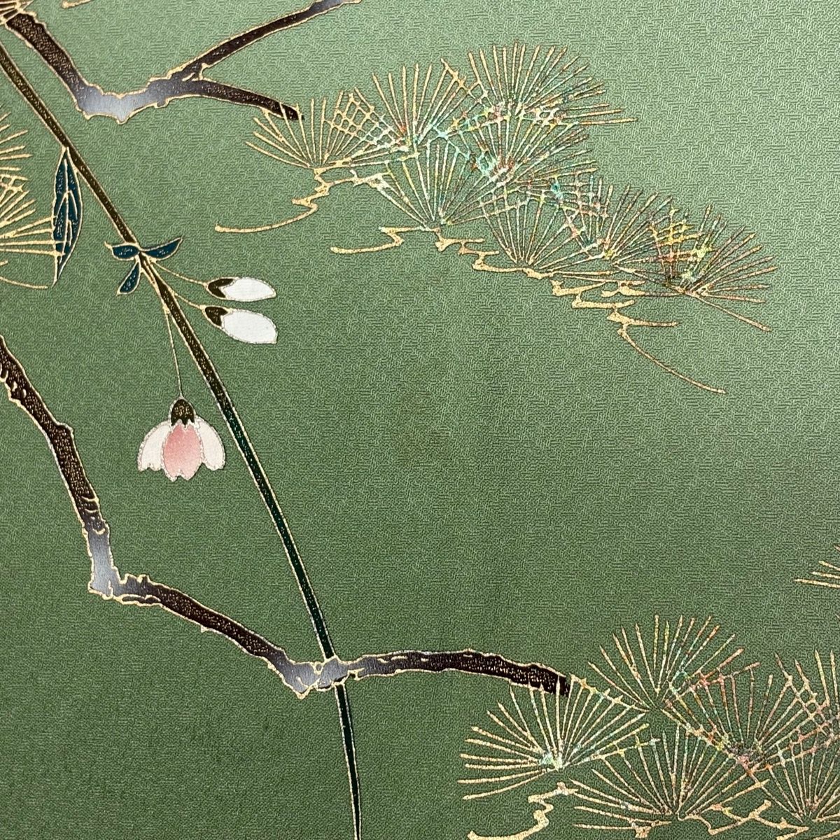  訪問着 身丈164 cm 裄丈67 5 L 袷 花籠 若松 金彩 ぼかし 薄緑 正絹 秀品 訪問着 付け下げ 着物