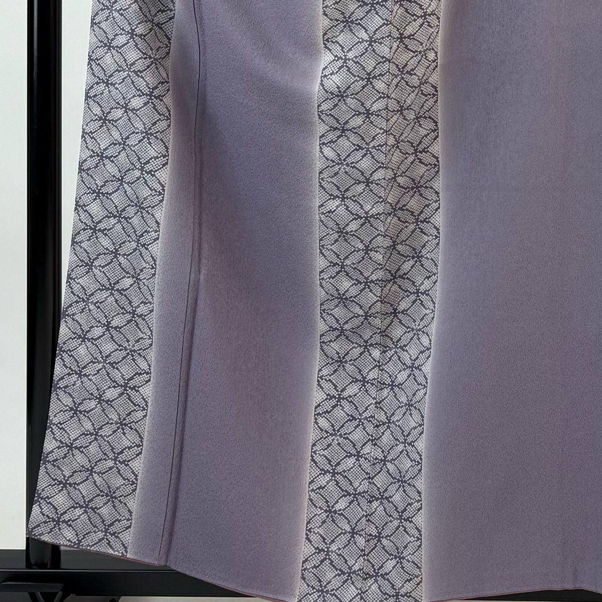 小紋 身丈158 cm 裄丈65 M 袷 七宝 ぼかし 薄紫 正絹 秀品