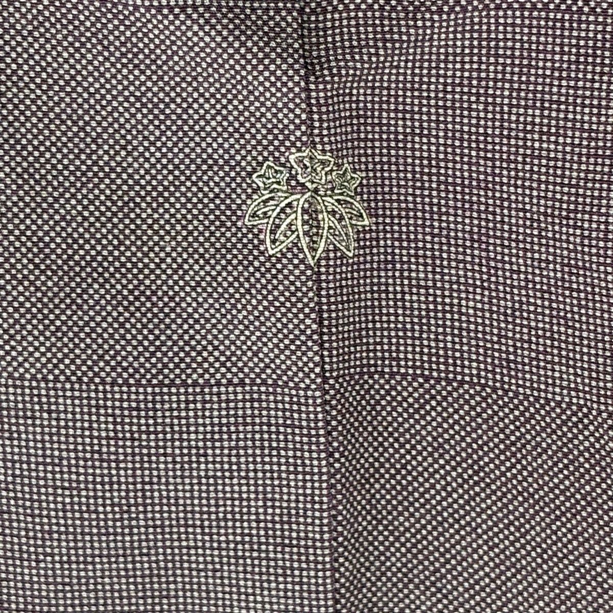 江戸小紋 身丈155cm 裄丈63cm S 袷 染谷梅治 落款 行儀 角通し 灰紫