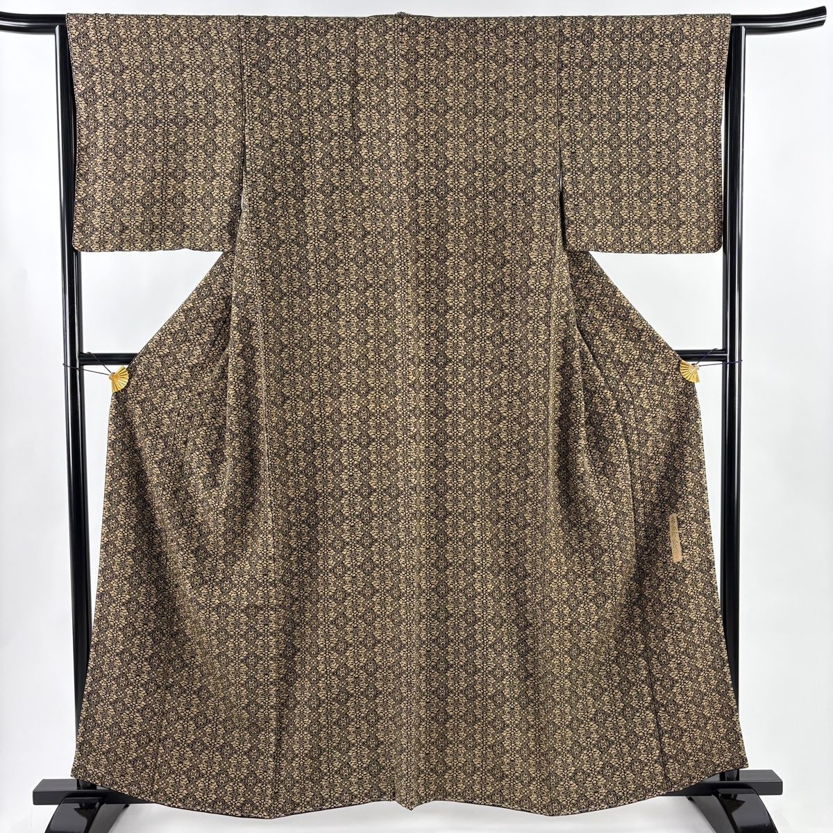 小紋 身丈159 cm 裄丈63.5 S 袷 落款 華文 茶色 正絹 秀品